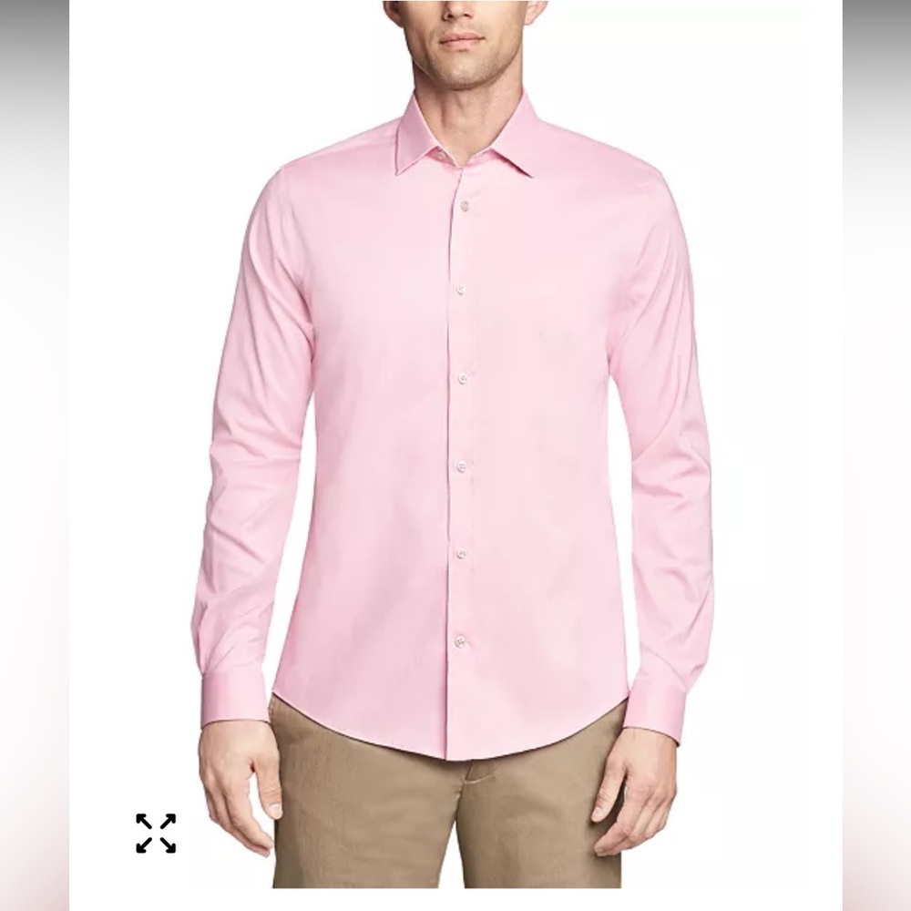 Michael Kors Slim-Fit Airsoft Non-Iron Dress Shirt, Pink size 15.5